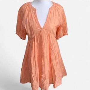 Peach Babydoll Mini Dress